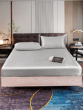 SilkSilky US 22Momme Pure Silk Bedding Set Silver 001