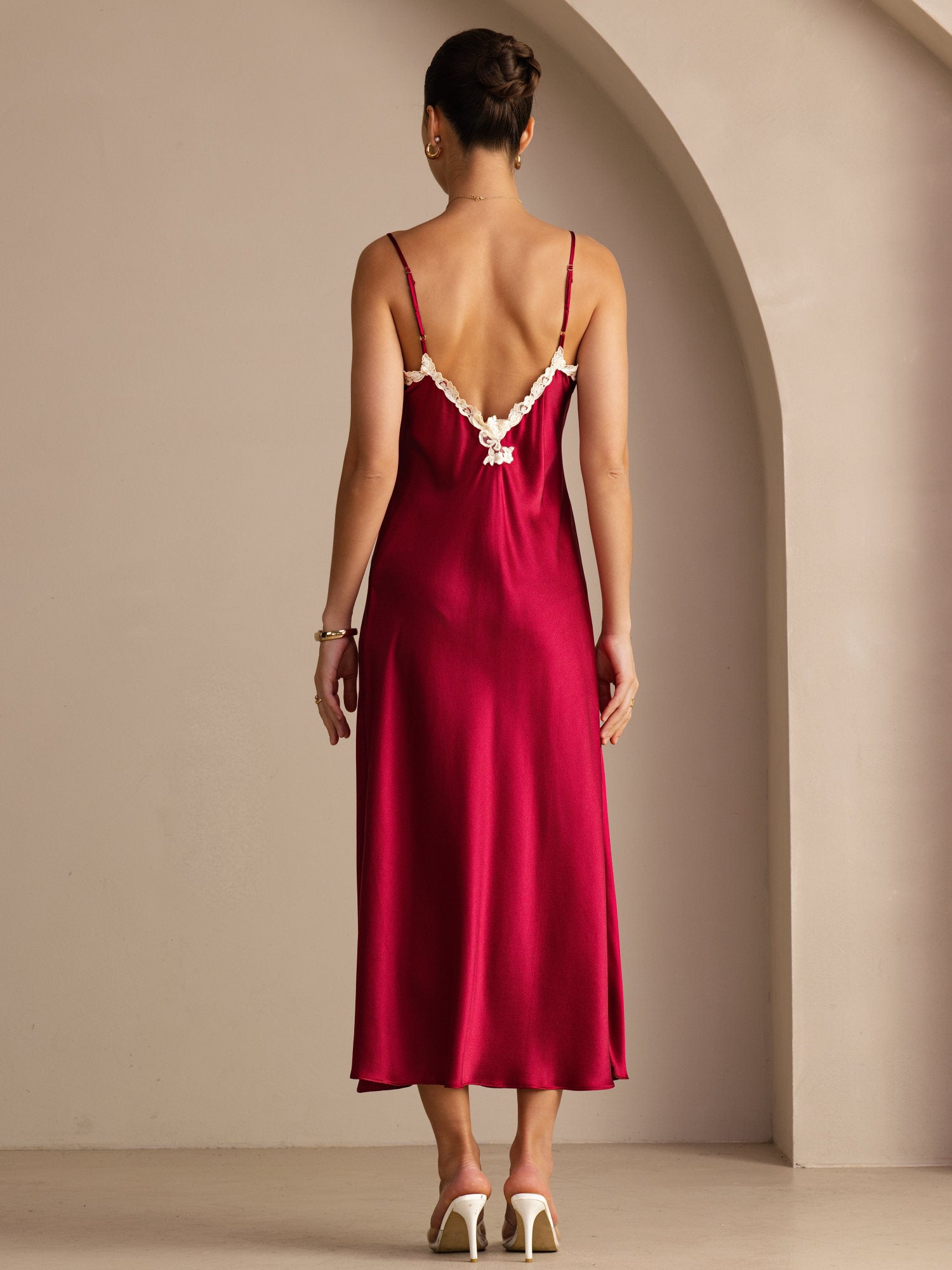 16mm mulberry silk sleeveless v neck back shift dress unlined 19Momme Silk V -Neck Maxi Long dry clean optional Store flat or on a padded hanger 16mm mulberry silk sleeveless v