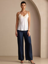 [White] SilkSilky Spaghetti Strap V Neck Camisole Top 006