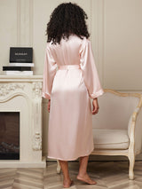 [Pink] SilkSilky  Long Sleeve Women's Robe 002