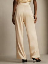 [Champagne] SilkSilky  19Momme Stretch Silk Charmeuse Women's Pants 002