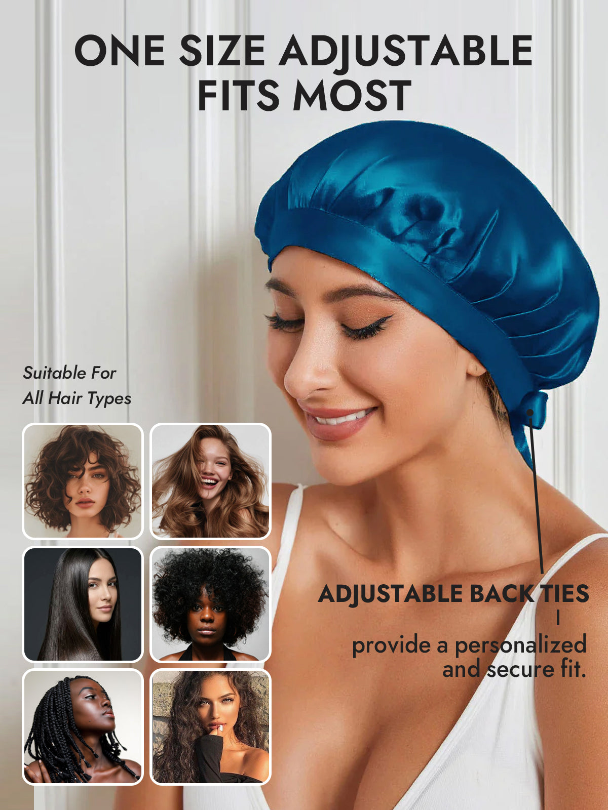 [Teal] SilkSilky  Pure Silk Sleep Cap 006