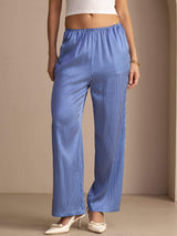 [Blue Pinstripe] SilkSilky Womens Pants 005
