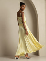 [Light Yellow] SilkSilky  Spaghetti Strap Cowl Neck Women's Outfit Sets 002