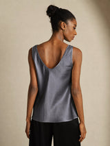 [Dark Gray] SilkSilky  Sleeveless V Neck Camisole Top 002