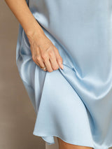 [Grayish Blue] SilkSilky  Sleeveless Square Neck Dress 007
