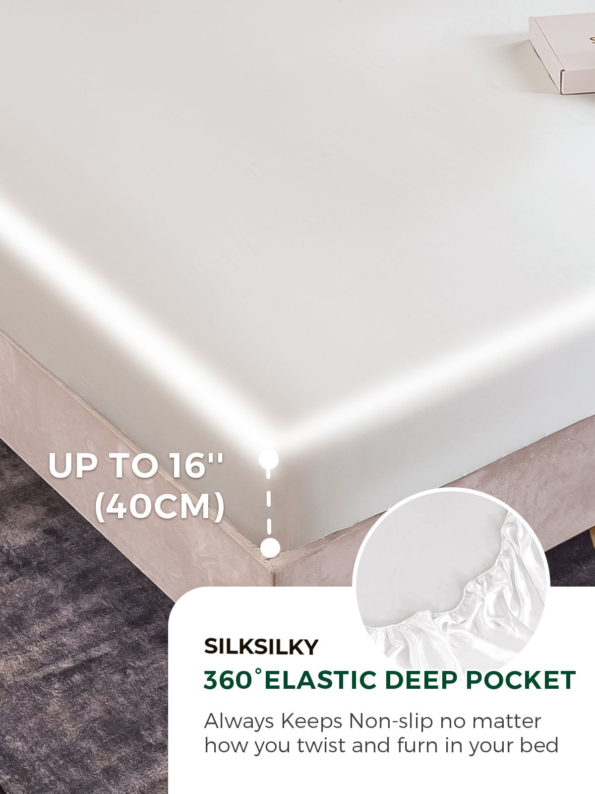 [White] SilkSilky  25Momme Pure Silk Bedding Set 004
