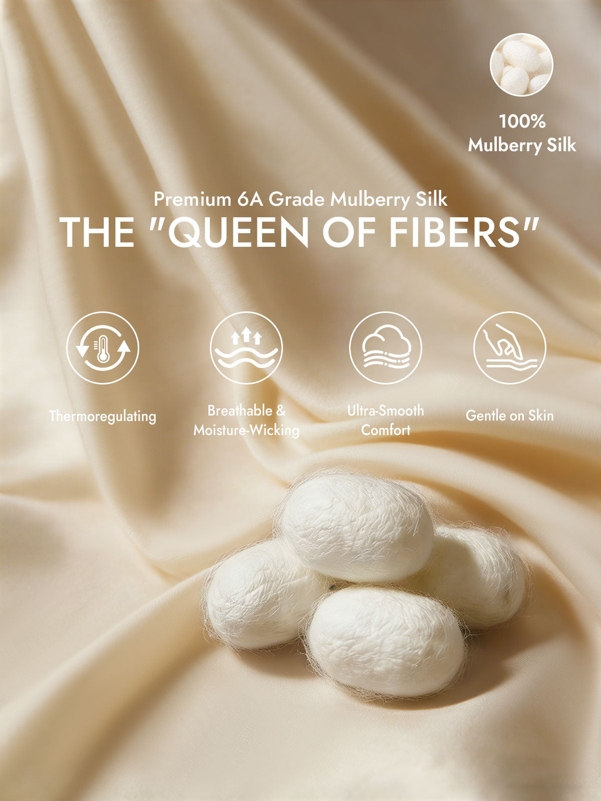 [Beige] SilkSilky  19Momme Silk Bedding Set 002