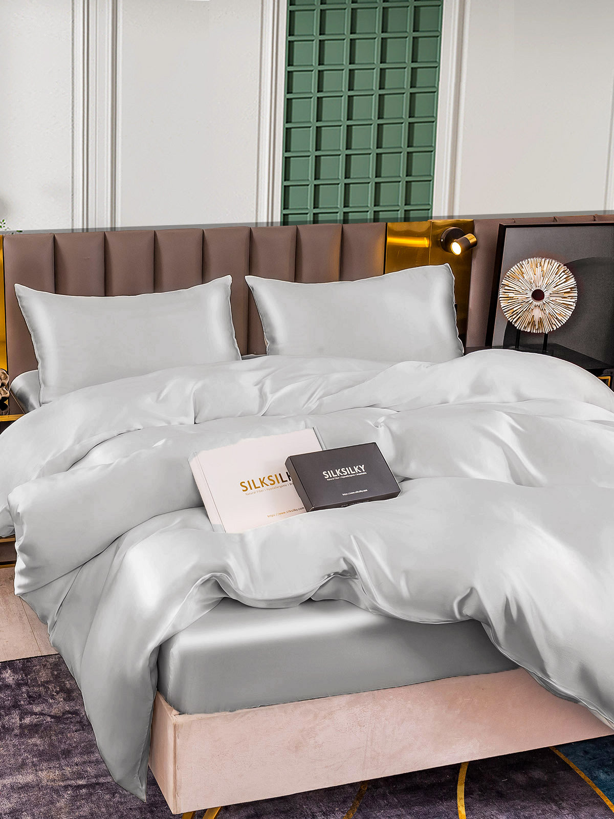 [Silver] SilkSilky  25Momme Pure Silk Bedding Set 002