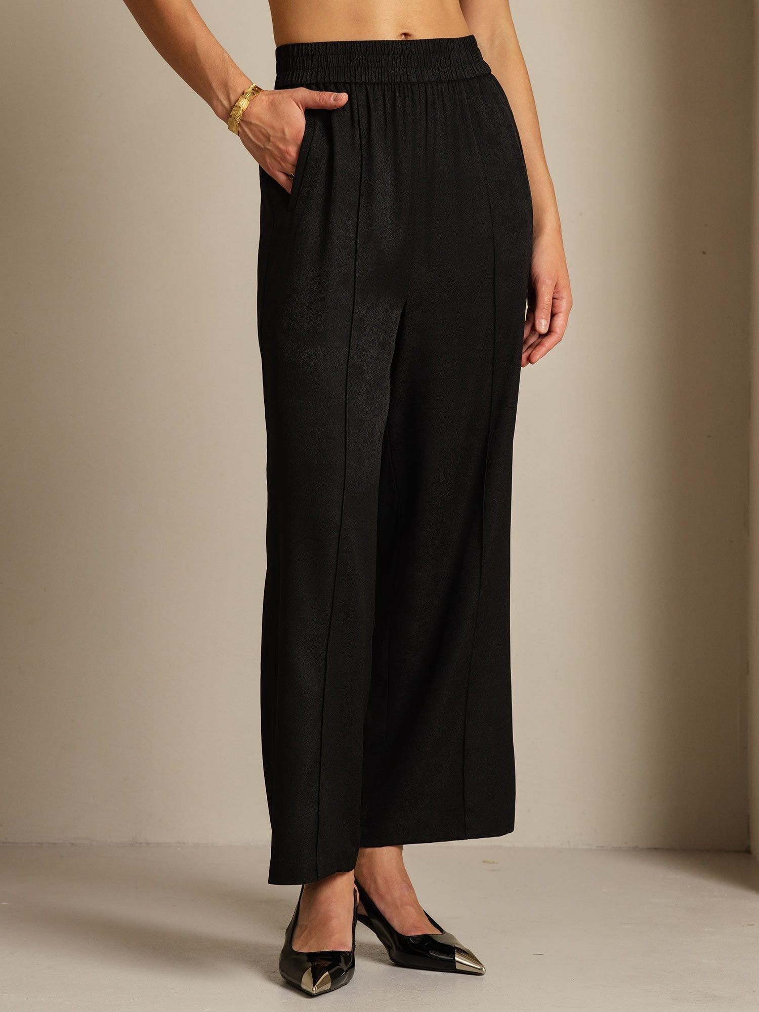 [Black] SilkSilky 22Momme Silk Womens Pants 003