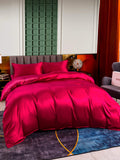 SilkSilky US 25Momme Pure Silk Bedding Set Wine 005