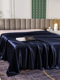 SilkSilky US 25Momme Pure Silk Sheet DarkBlue 003