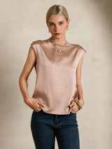 [Tuscany] SilkSilky  Cap Sleeve Round Neck Women's T-Shirt 006