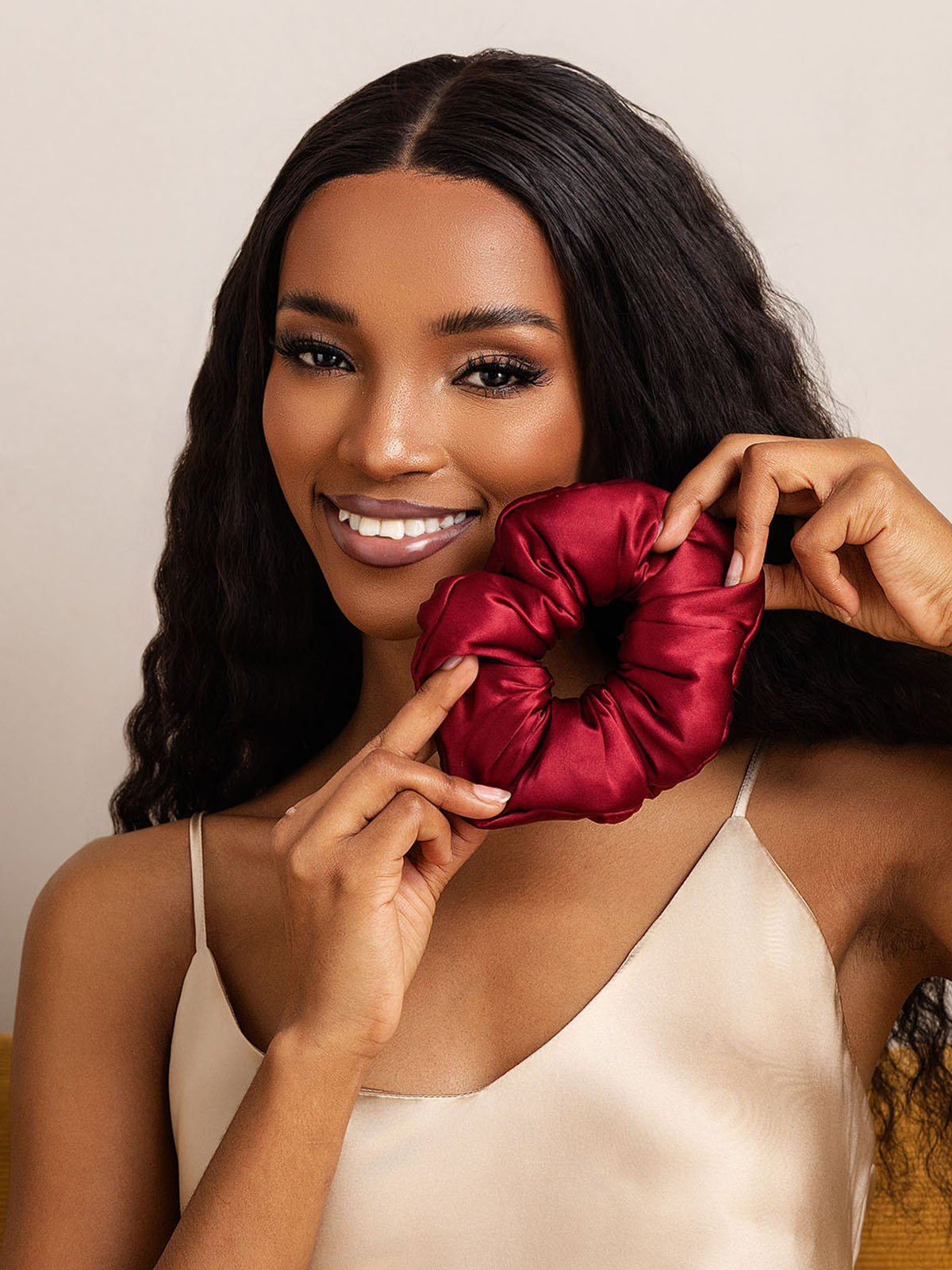 [Wine] SilkSilky  Pure Silk Scrunchie 001