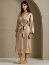 [Champagne] SilkSilky  Long Sleeve Women's Robe 003