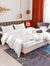 [White] SilkSilky  19Momme Bedding Set 005