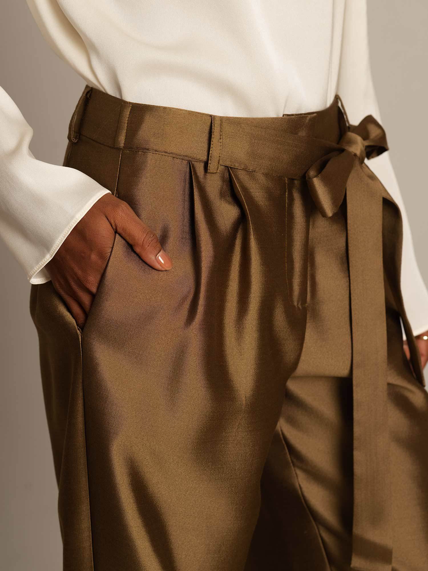 [Bronze] SilkSilky  32Momme Silk Womens Pants 004,