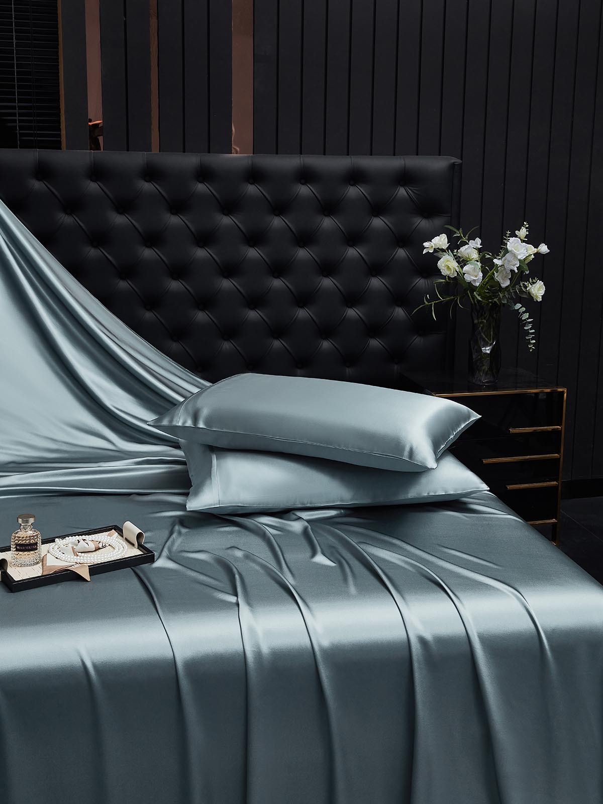 [Grayish Blue] SilkSilky  22Momme Pure Silk Pillowcase 001