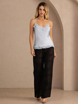 [Grayish Blue] SilkSilky  Spaghetti Strap V Neck Camisole Top 007
