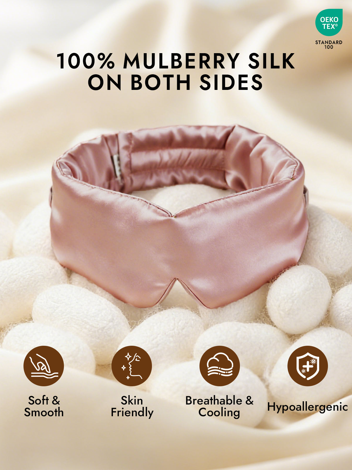 [Pale Mauve] SilkSilky  19Momme Pure Silk Eye Mask 002