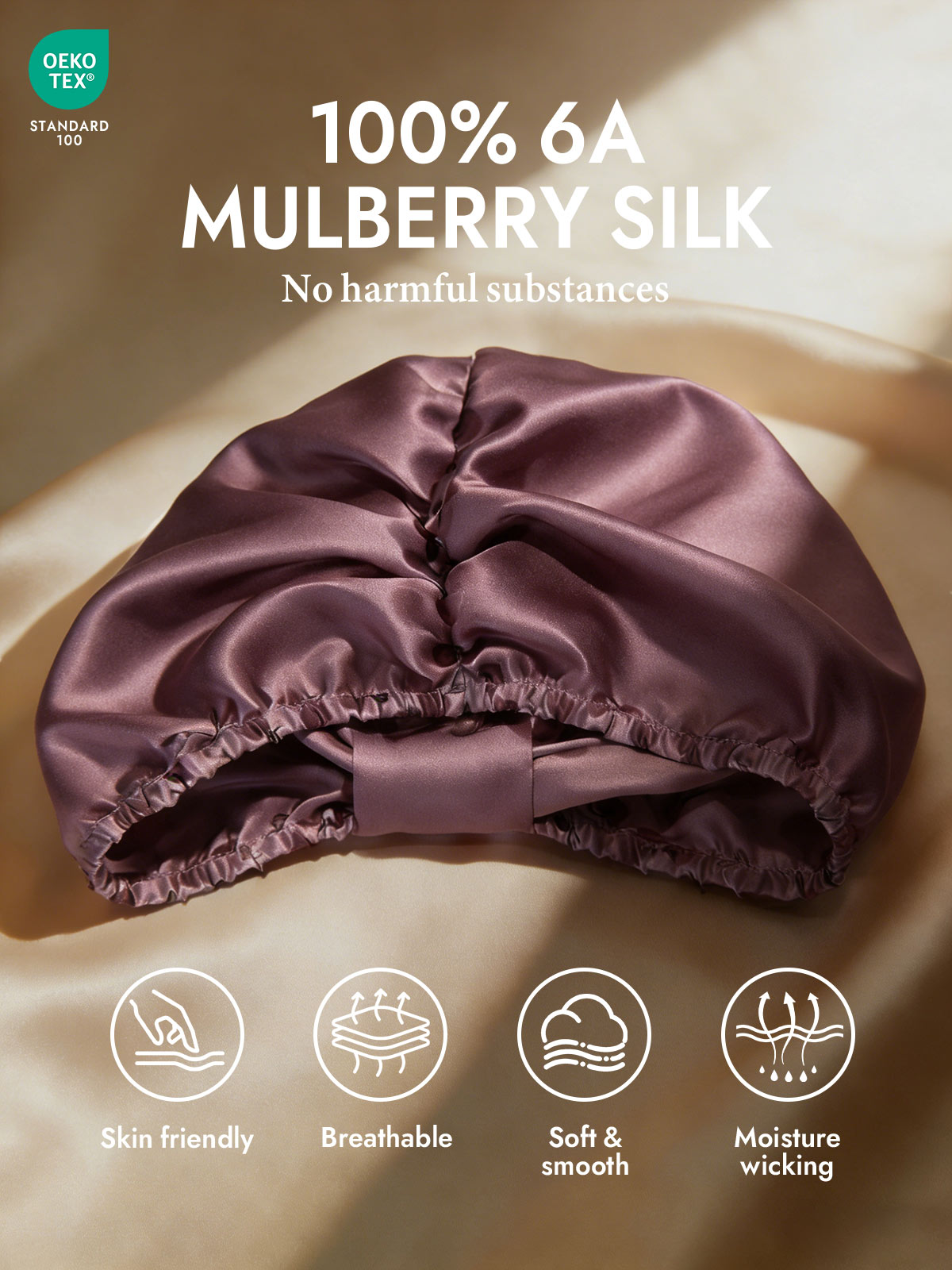 [Pale Mauve] SilkSilky  Sleep Cap 002