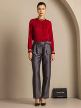 [Gray] SilkSilky  32Momme Silk Womens Pants 006