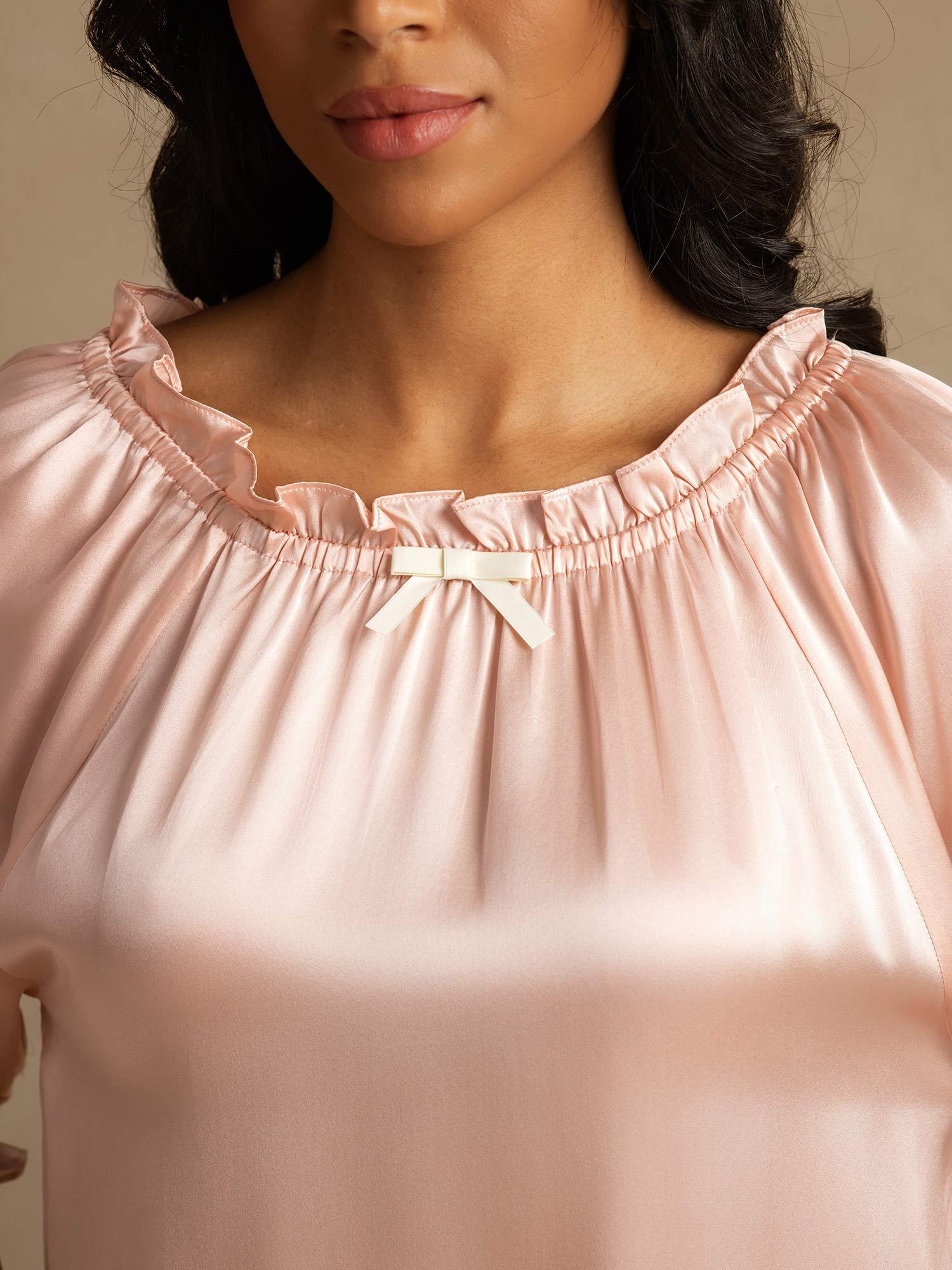 [LightPink] SilkSilky Pure Silk Nightgown 004