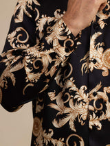[Black Dragon] SilkSilky Long Sleeve Lapel Collar Men's Shirt 007