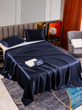 SilkSilky US 22Momme Pure Silk Bedding Set DarkBlue 002