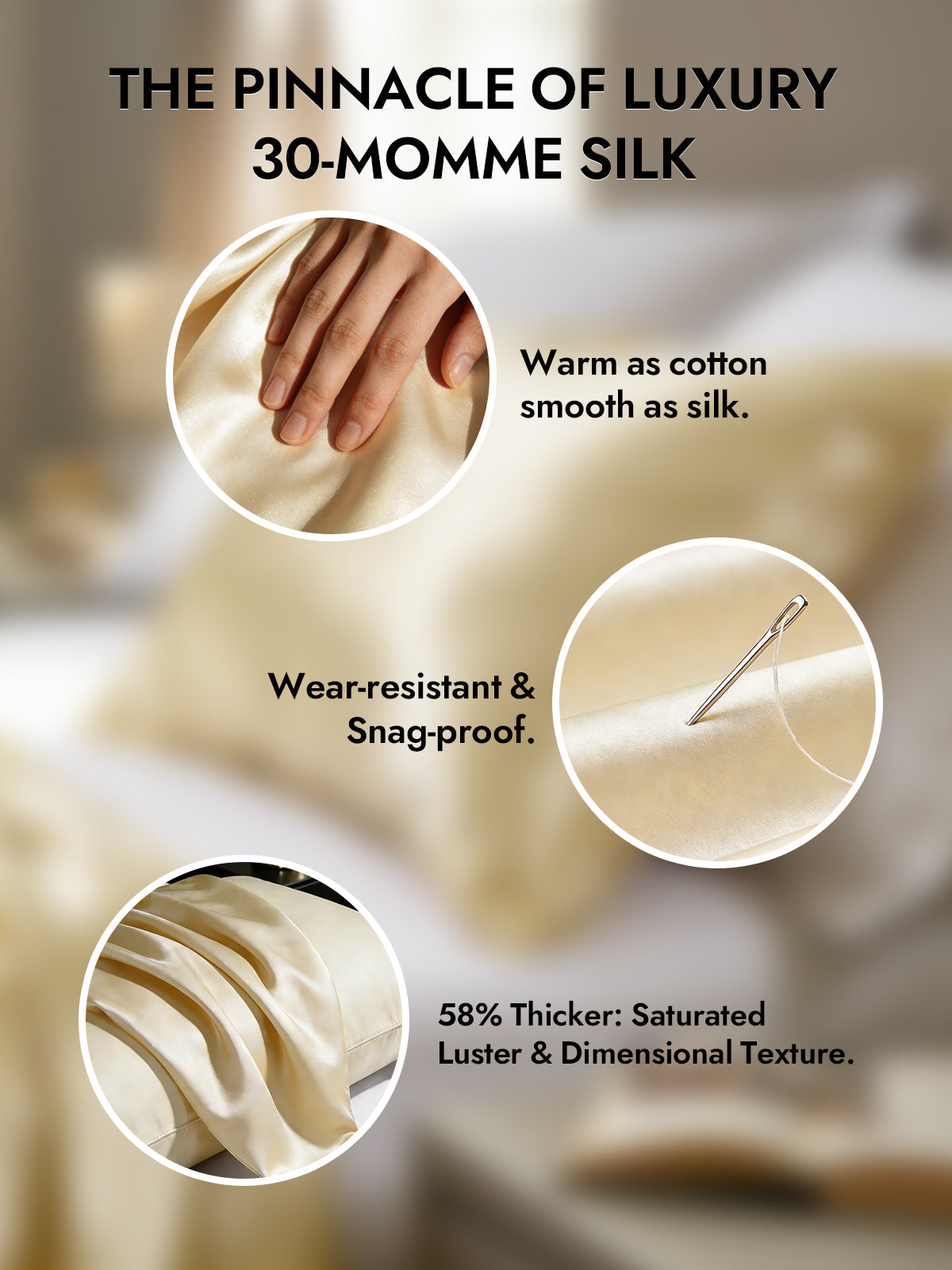 [Ivory] SilkSilky  30Momme Pure Silk Pillowcase 002
