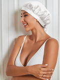 SilkSilky US Pure Silk Sleep Cap White 004