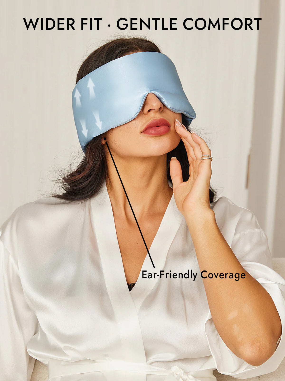 [Light Blue] SilkSilky  19Momme Pure Silk Eye Mask 005