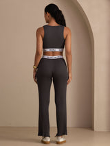 [Gray] SilkSilky Sleeveless Crew Neck Women's Outfit Sets 002