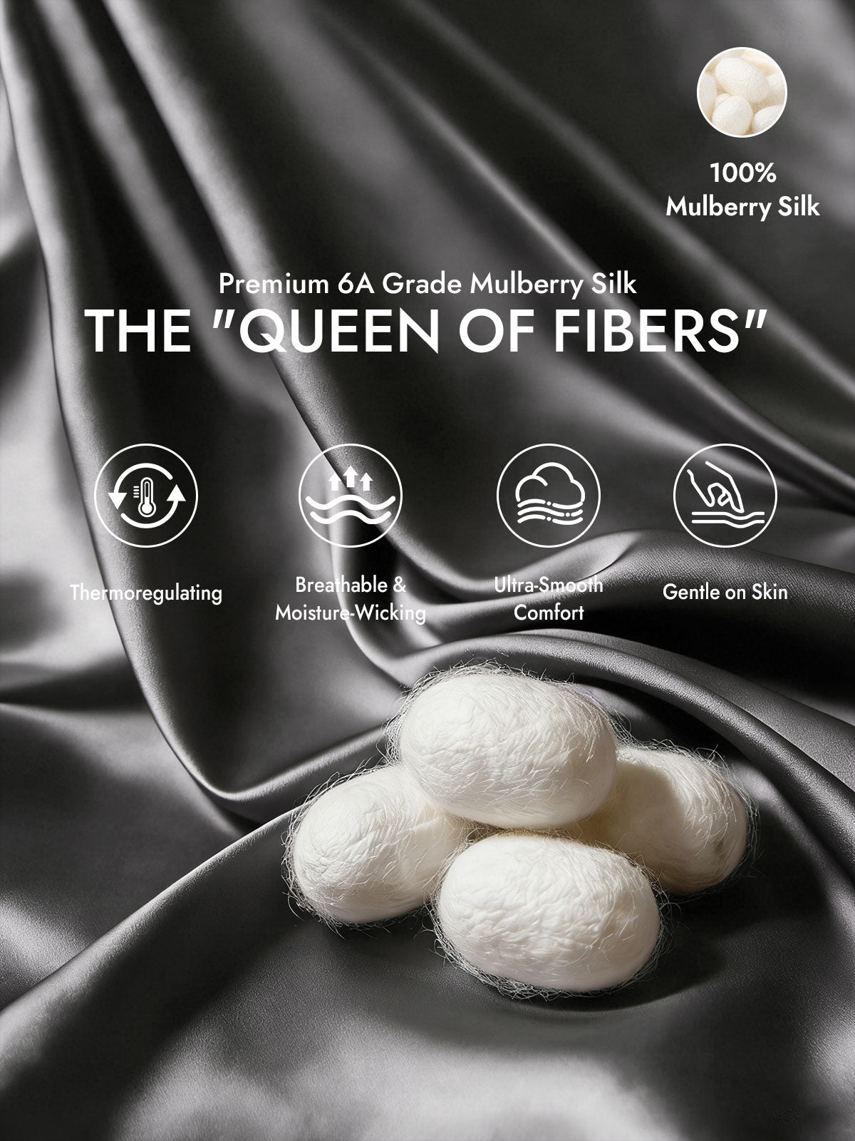 [Dark Gray] SilkSilky  19Momme Silk Bedding Set 002