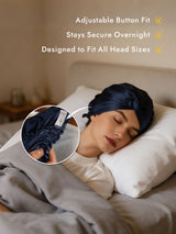 [Dark Blue] SilkSilky  22Momme Pure Silk Sleep Cap 002