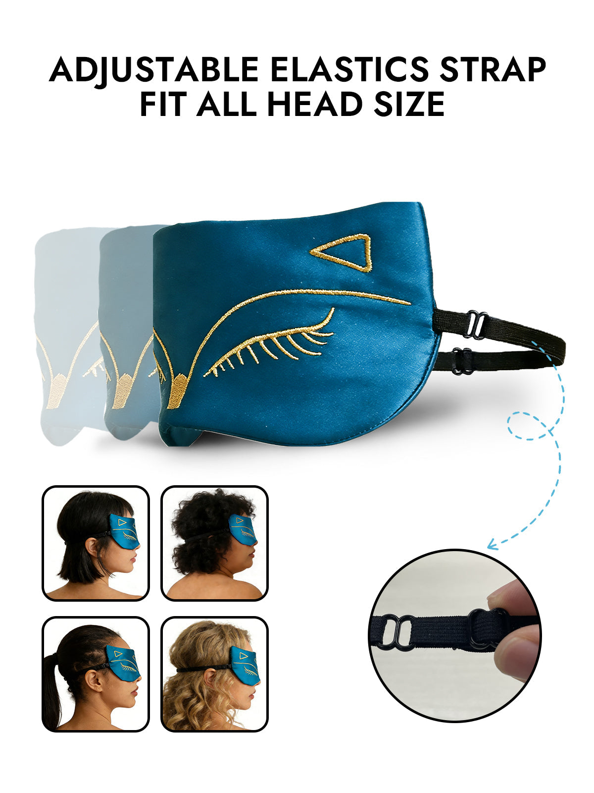 [Teal] SilkSilky  Pure Silk Eye Mask 003