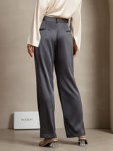 [Dark Gray] SilkSilky  19Momme Silk Womens Pants 006,