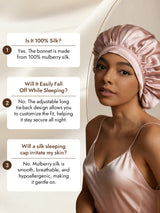[Pink] SilkSilky  Pure Silk Sleep Cap 007