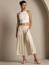 [Beige] SilkSilky 19Momme Silk Womens Pants 007