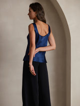 [Dark Blue] SilkSilky  Sleeveless Camisole Top 004