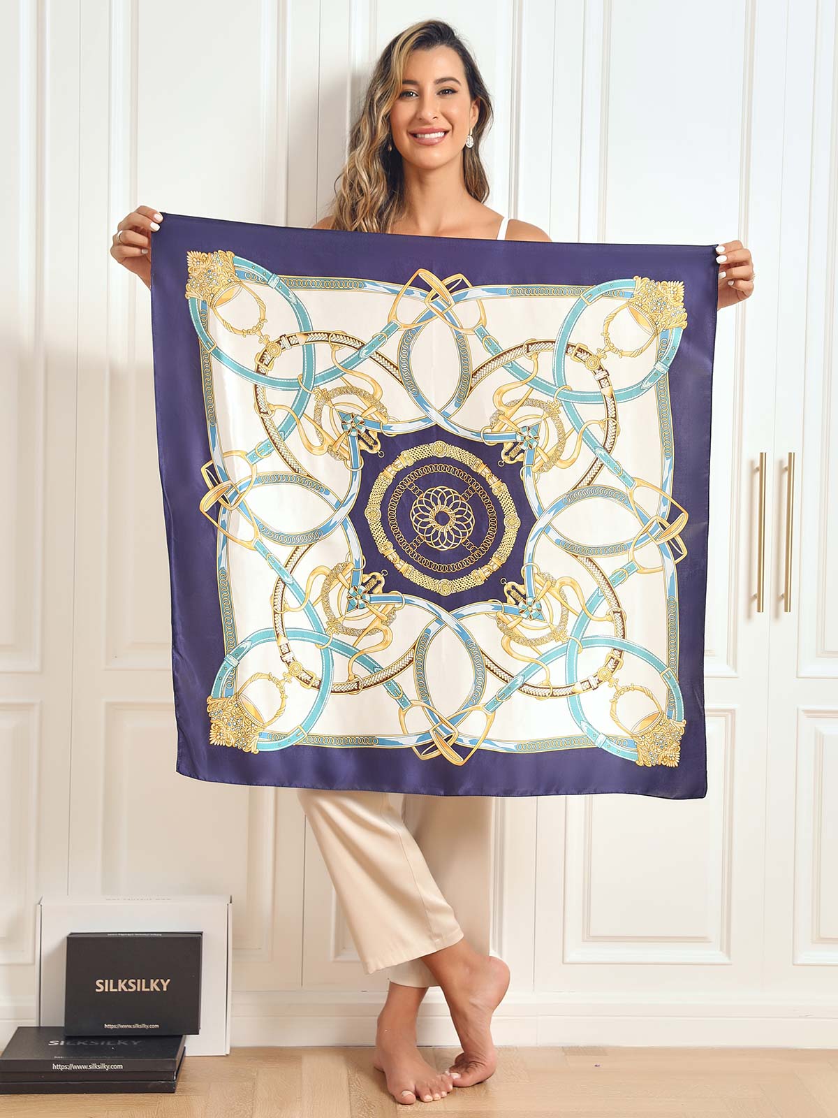 SilkSilky  Pure Silk Scarf P005 004