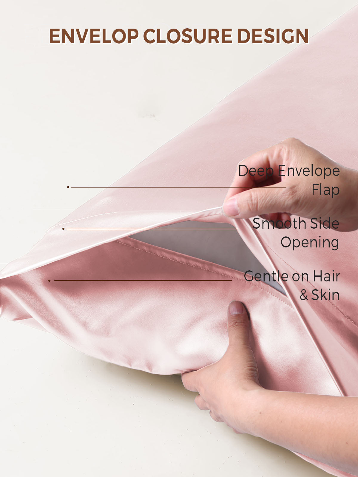 19Momme 100% Mulberry Silk Pillowcase - Envelope Closure