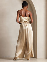 [Champagne] SilkSilky  Spaghetti Strap V Neck Camisole Top 004