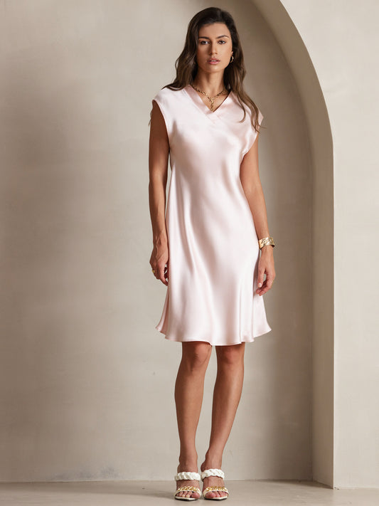 SilkSilky-US-Pure-Silk-Sleeveless-V-Neck-Dress-Pink-001