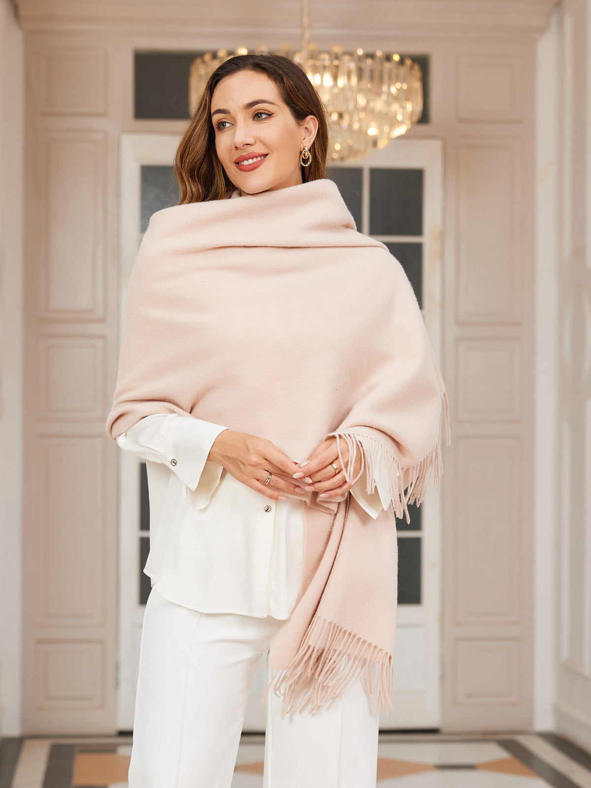 [Beige] SilkSilky  Wool Scarf 003
