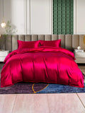 SilkSilky US 25Momme Pure Silk Bedding Set Wine 003