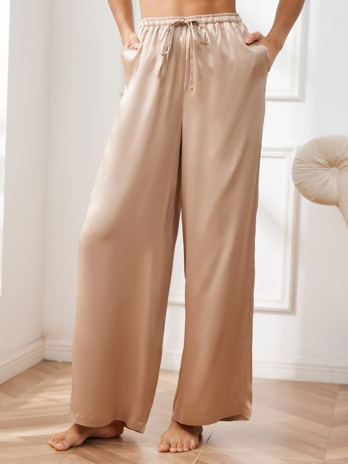 SilkSilky  Pure Silk Womens Pants Champagne 003