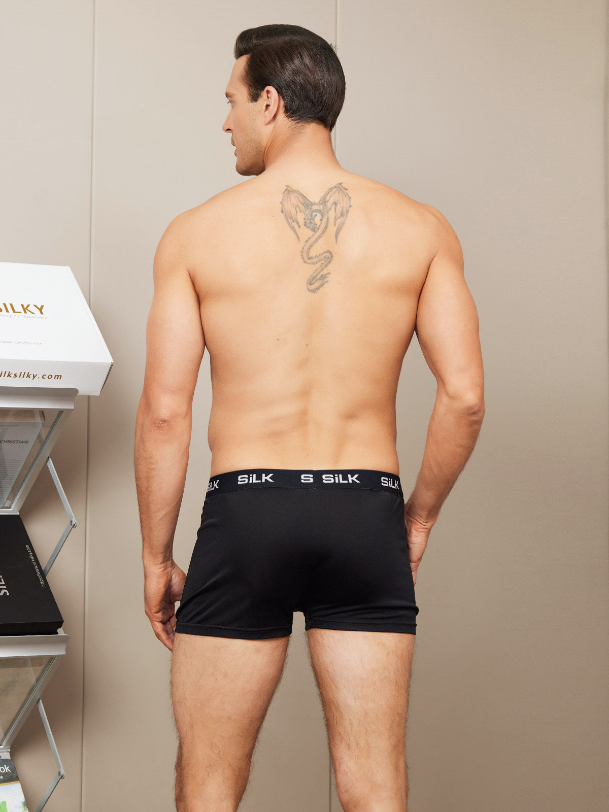 SilkSilky US Silk Knitted Mens Underwear Black 002