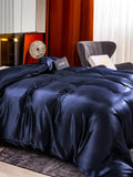 SilkSilky US 22Momme Pure Silk Duvet Cover DarkBlue 004