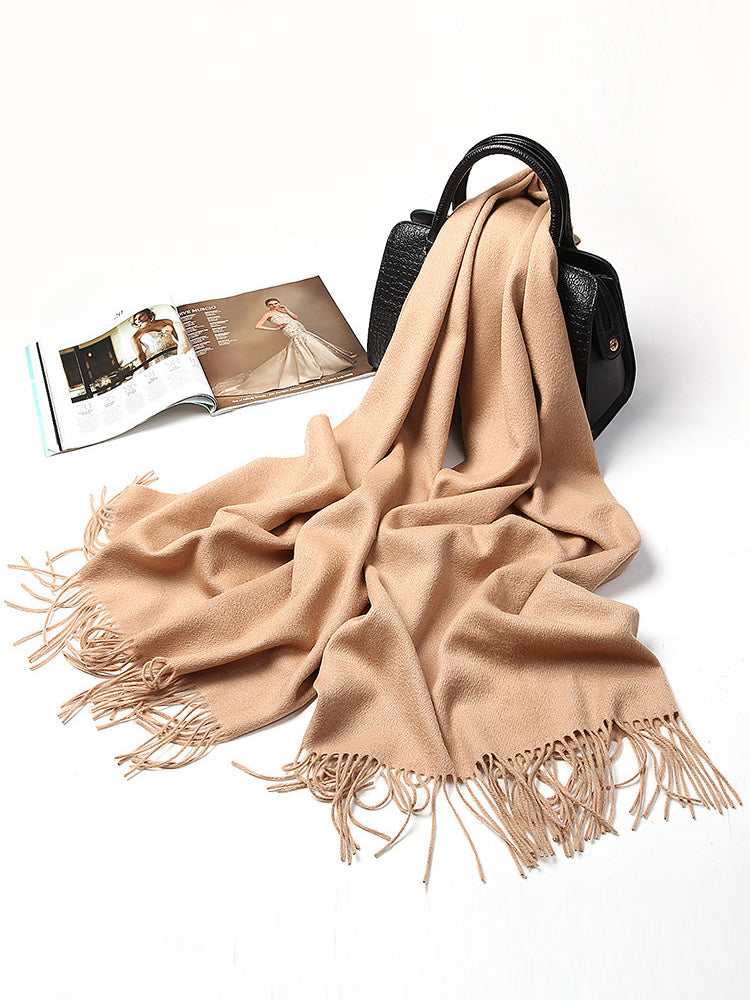 [Tan] SilkSilky  Wool Scarf 005